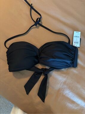 Bar III Black Bandeau Tie-back Bikini Top